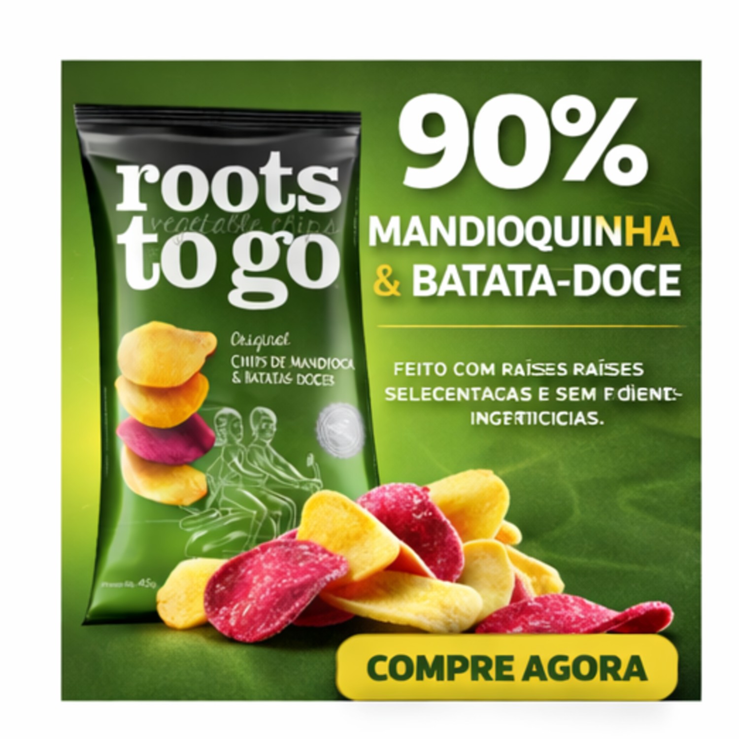 Chips de Mandioca e Batata-Doce ROOTS TO GO 45g foto 4
