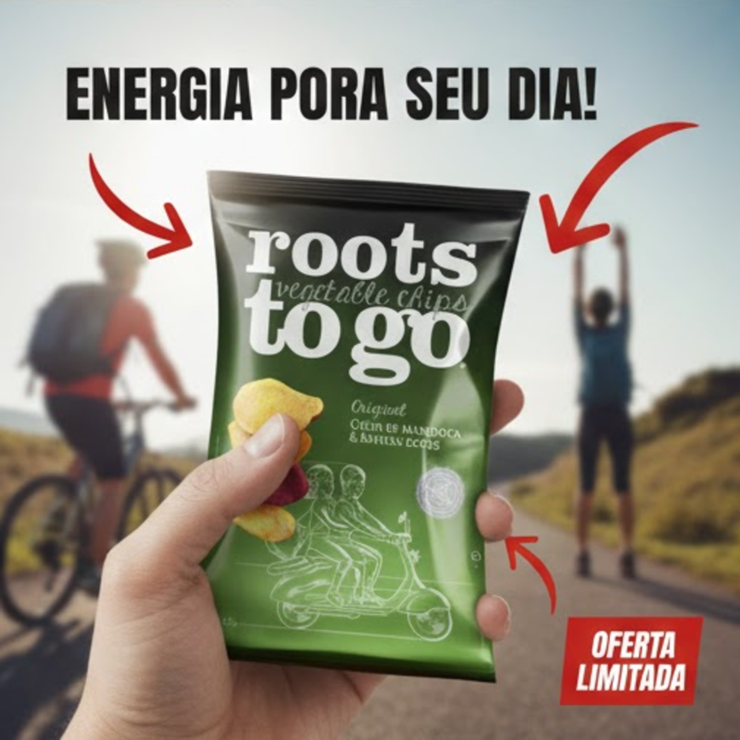 Chips de Mandioca e Batata-Doce ROOTS TO GO 45g foto 5