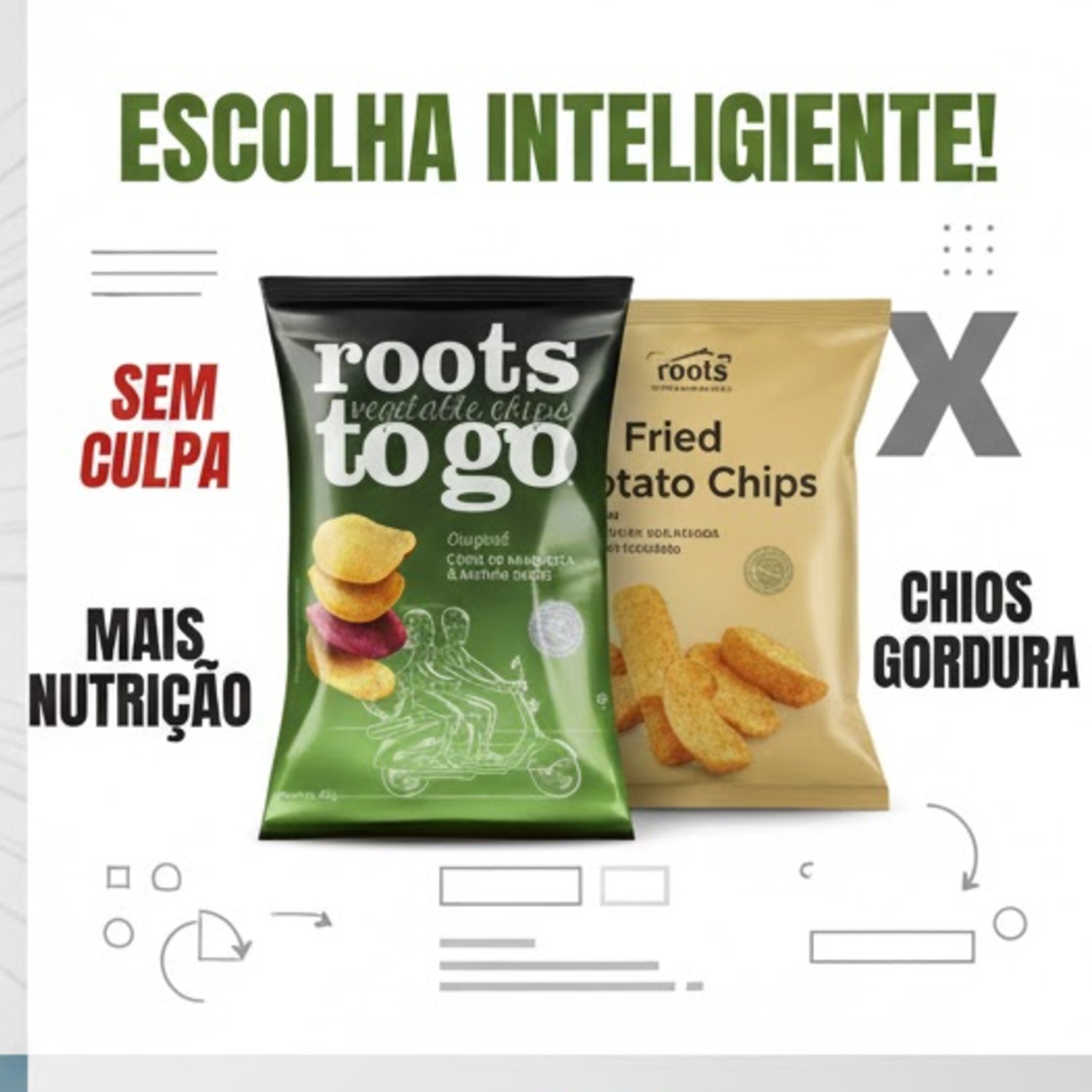 Chips de Mandioca e Batata-Doce ROOTS TO GO 45g foto 7