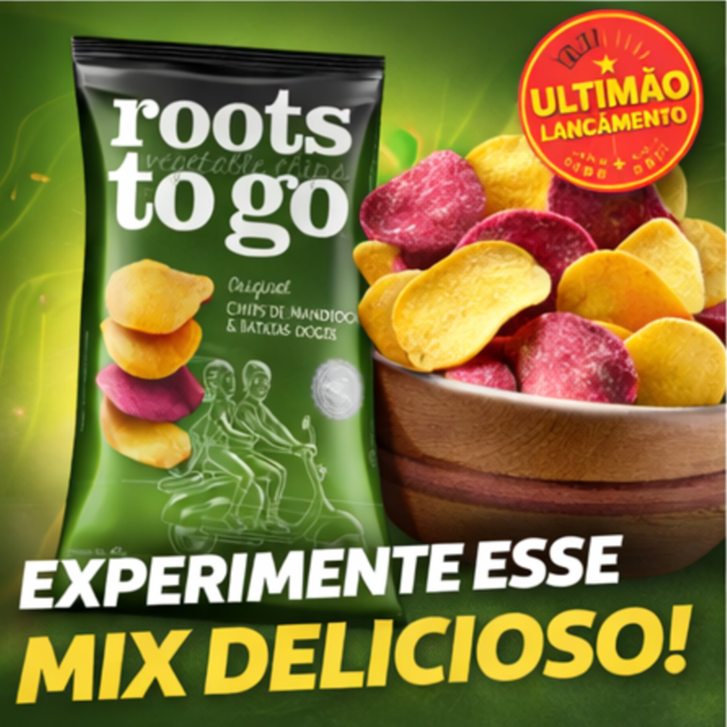 Chips de Mandioca e Batata-Doce ROOTS TO GO 45g foto 8