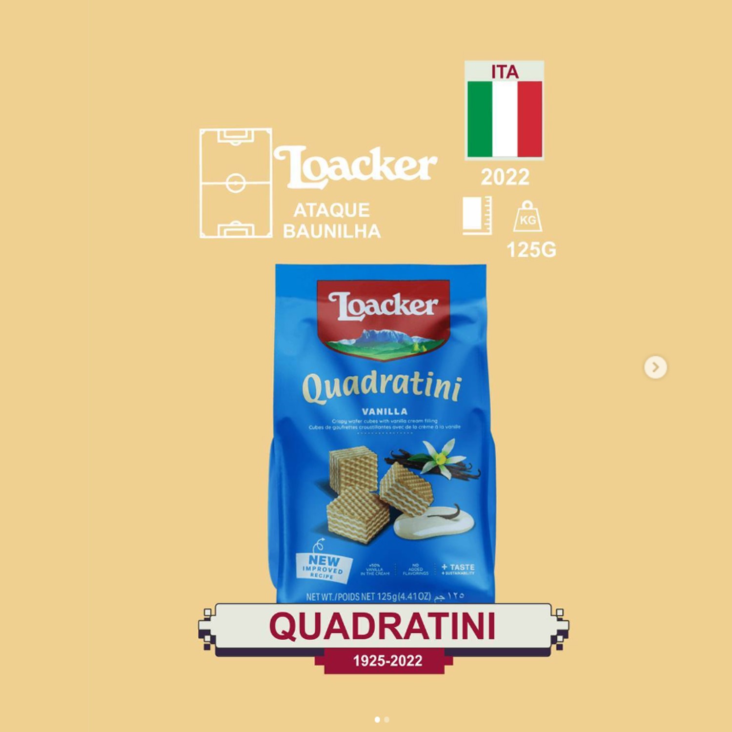 Waffer LOACKER Quadratini Baunilha 125g foto 2