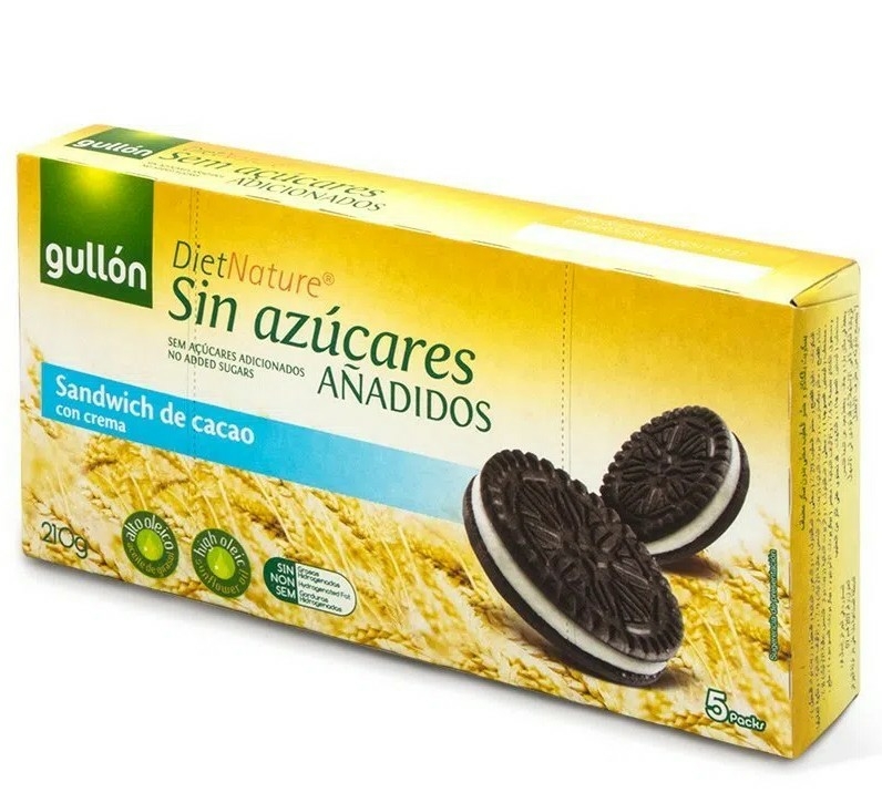 Biscoito GULLON Zero Açucar Sandwich Cacao 210g foto 6