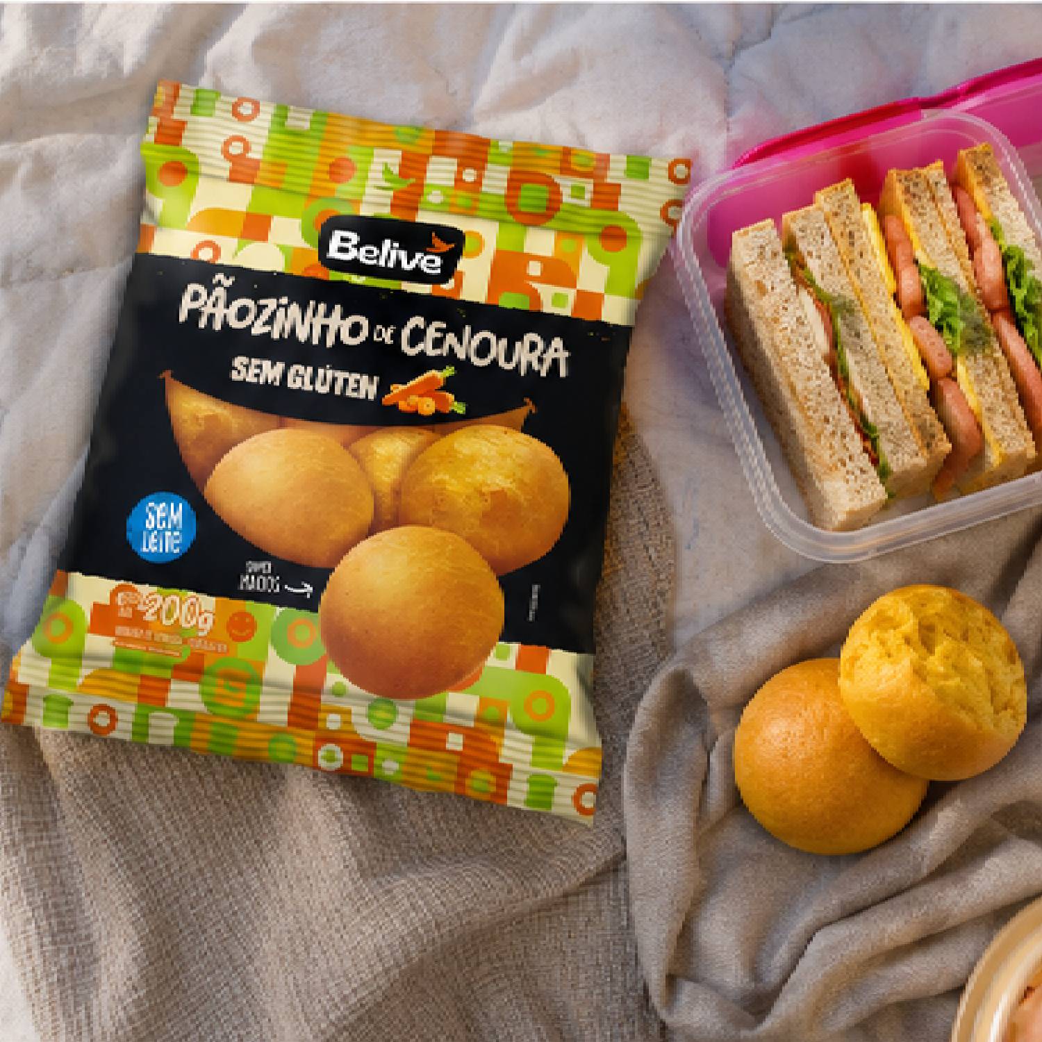 Pãozinho de Cenoura s/ Glúten BELIVE 200g foto 2