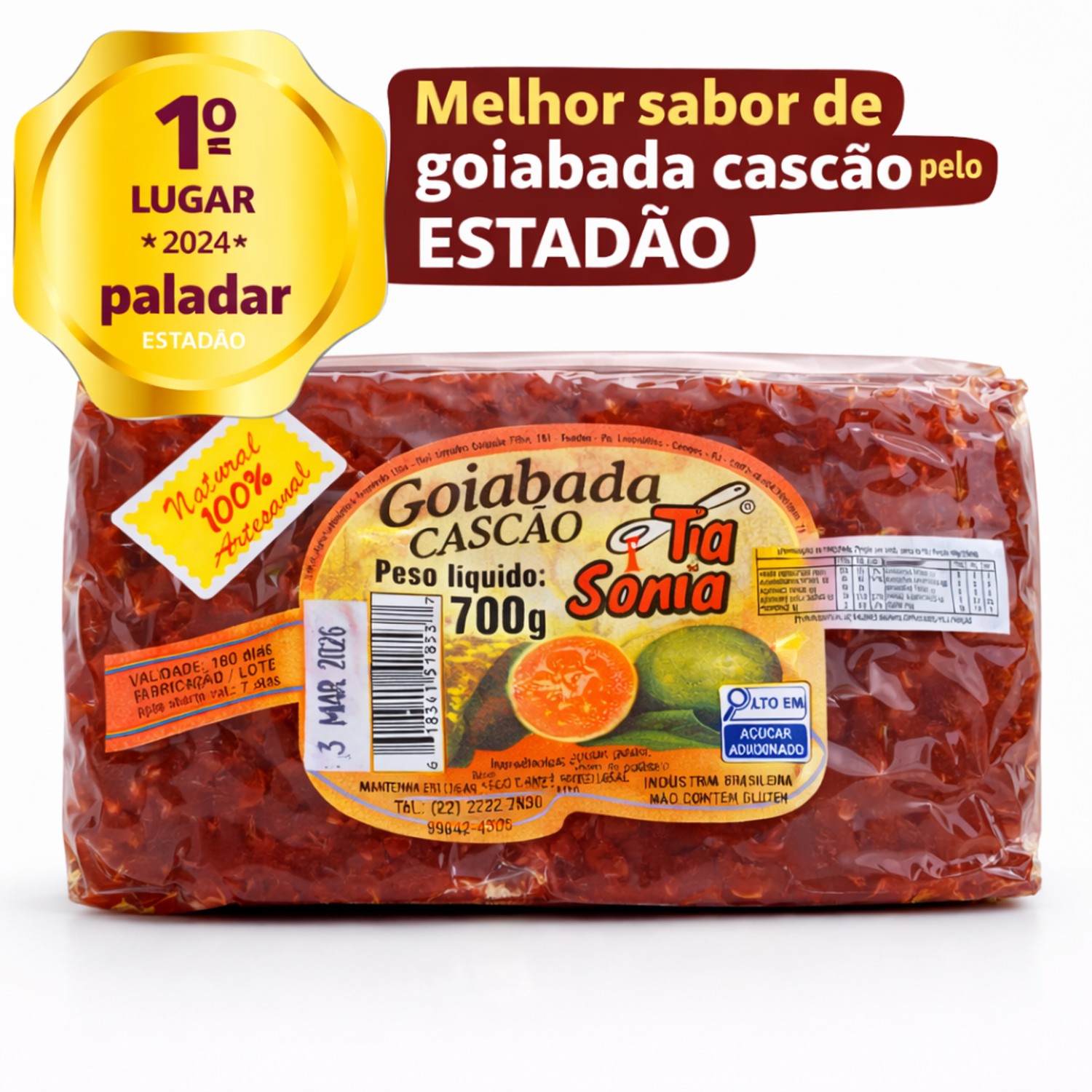 Goiabada Cascão Artesanal Premiada TIA SONIA 700g foto 2