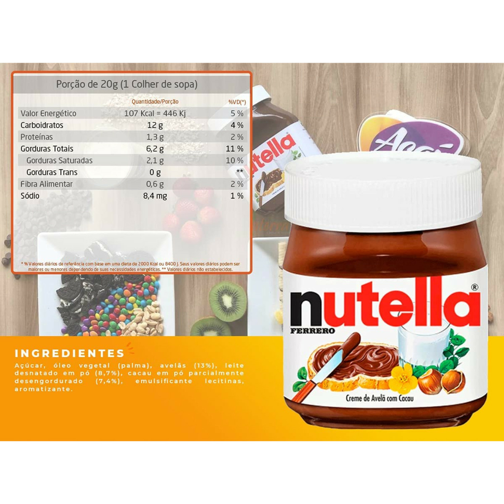 Creme de Avelã NUTELLA Ferrero 140g foto 4