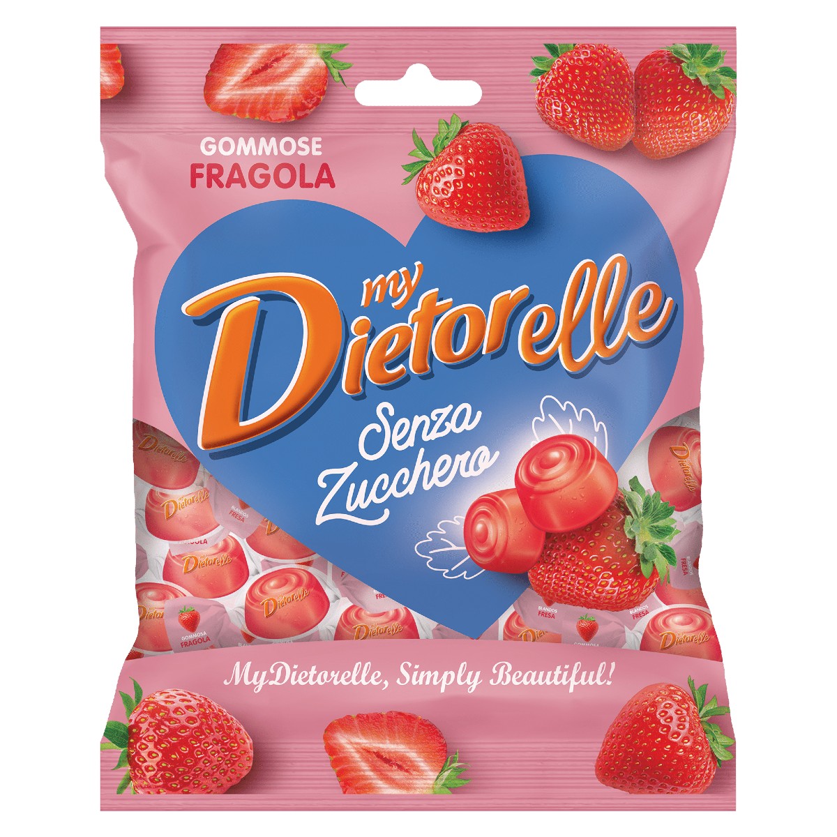 Bala de Goma de Morango com Stevia DIETORELLE 70g
