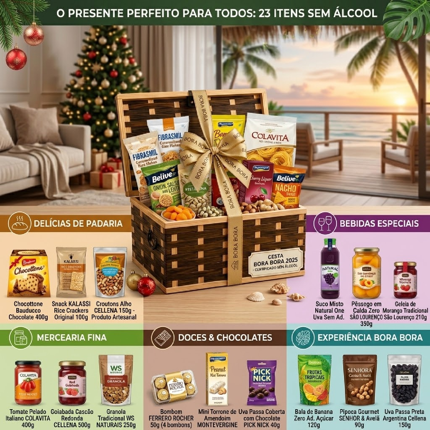Cesta de Natal Sem Álcool Especial BORA BORA 23 Itens 2026 foto 7
