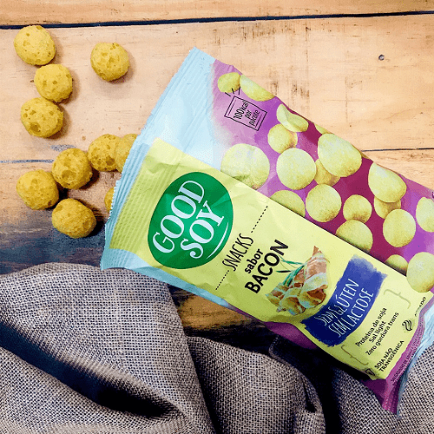Snacks de Soja GOODSOY s/ Gluten Sabor Bacon 25g foto 2