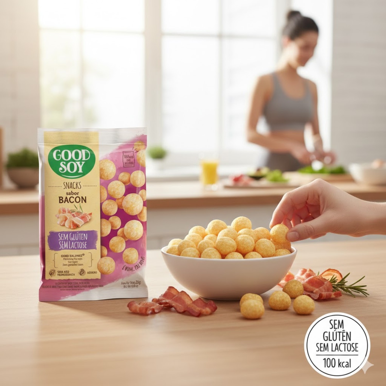 Snacks de Soja GOODSOY s/ Gluten Sabor Bacon 25g foto 5