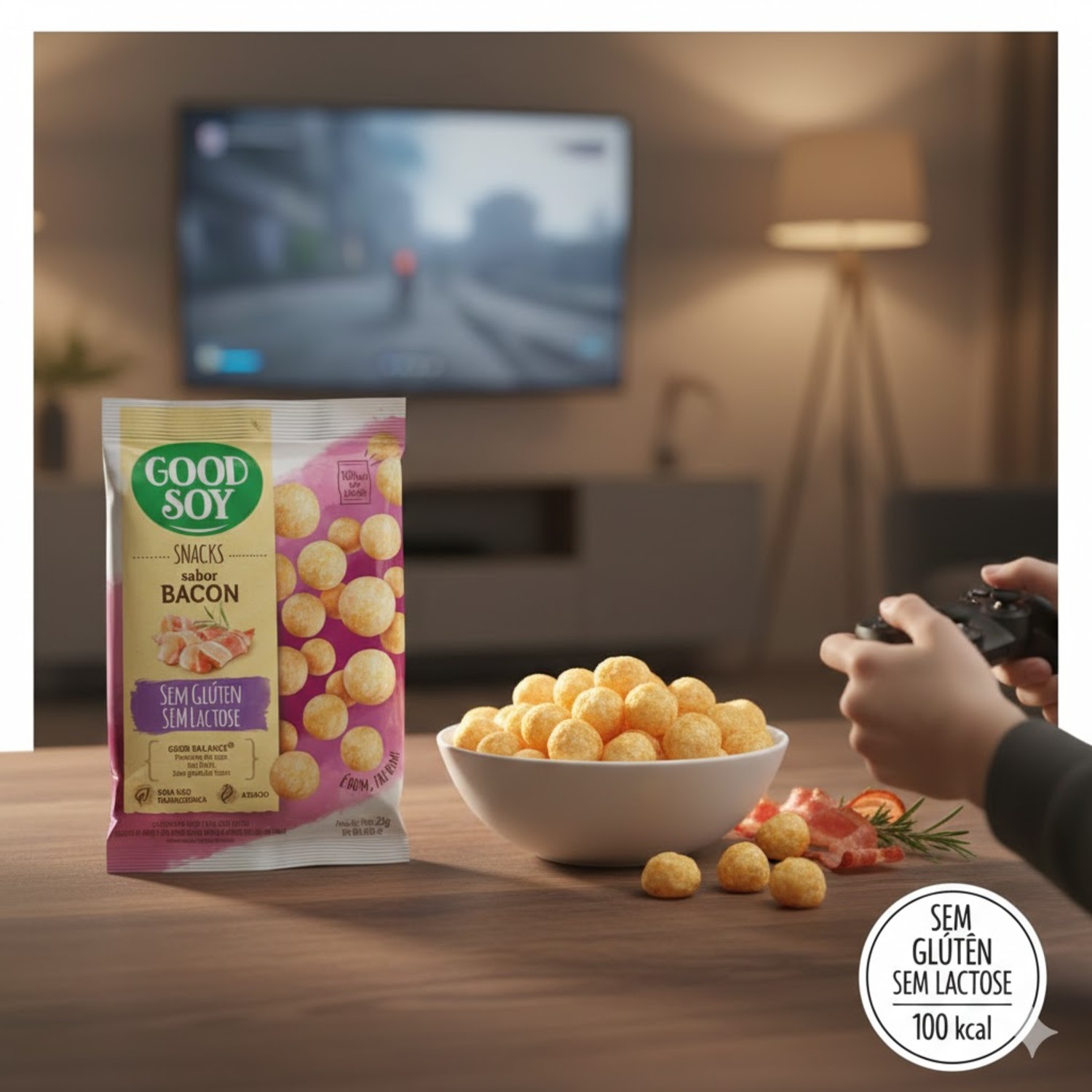 Snacks de Soja GOODSOY s/ Gluten Sabor Bacon 25g foto 6