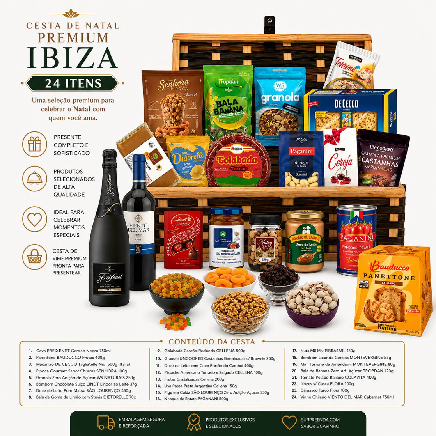Cesta De Natal IBIZA Premium com 24 itens - Natal 2026 foto 2