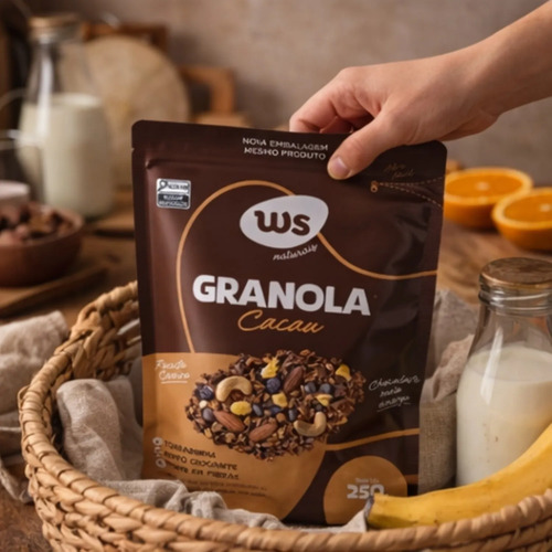 Granola Cacau WS NATURAIS c/ Choc Meio Amargo 250g foto 6